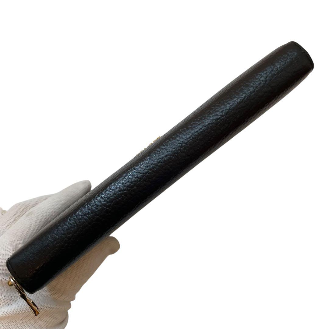 美品 ラシット 長財布 モノグラムプレート ラウンドジップ ウォレット