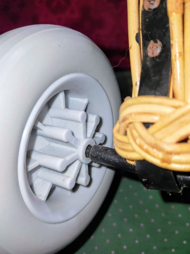 アンティーク ラタン 籐 キャリーバスケット キャリーバッグ カート