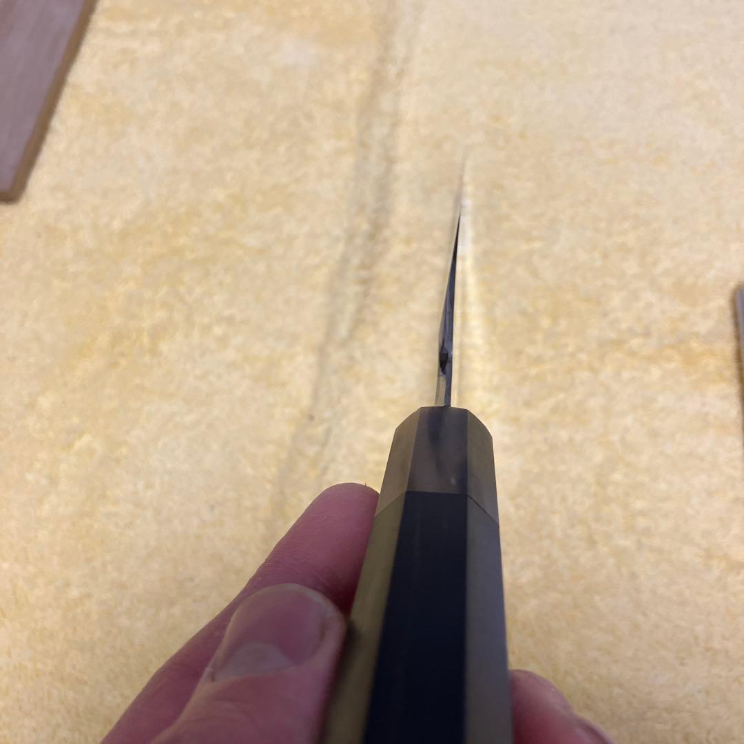 マ*サ様 ④銀三 本焼 薄刃8寸 全鏡面 黒檀柄両水牛角