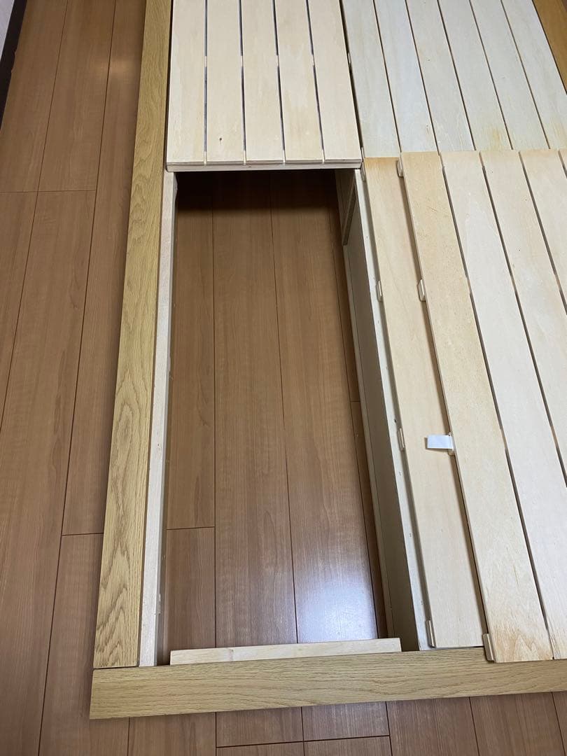 無印良品 オーク材シングルサイズ 引き出し付きベットフレーム 布団カバー付き