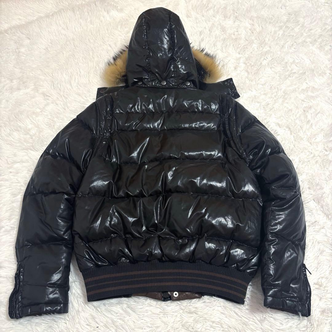 y2k 00s fur down jacket grunge 平成　光沢　お兄系