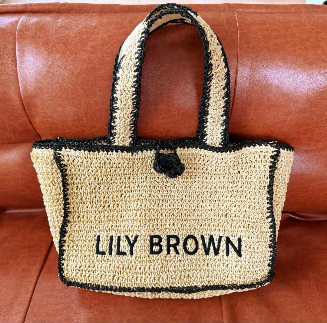 【新品未使用】LILY BROWN×MARY QUANT ロゴ入りラフィアトート