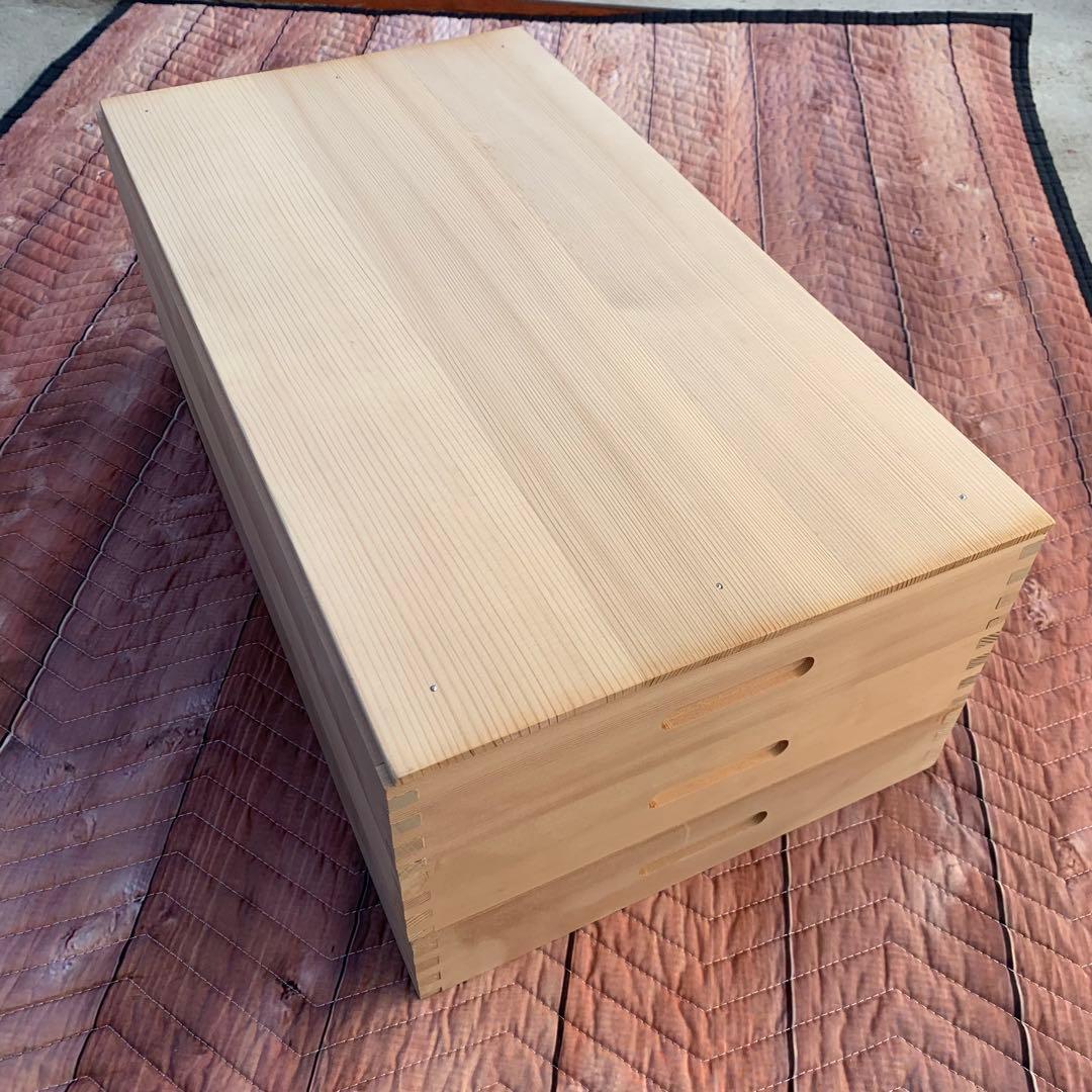 番重　御餅箱　フタ付き 3段　お餅　和菓子　食品　収納　保管