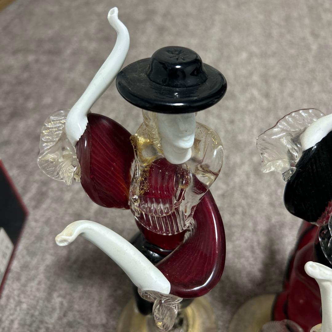 ベネチアンガラス ペアドール ムラーノガラス ダンス イタリア