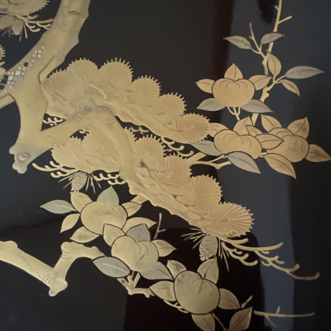 古美術　時代漆器 松蒔絵五段重箱 二枚蓋　箱付