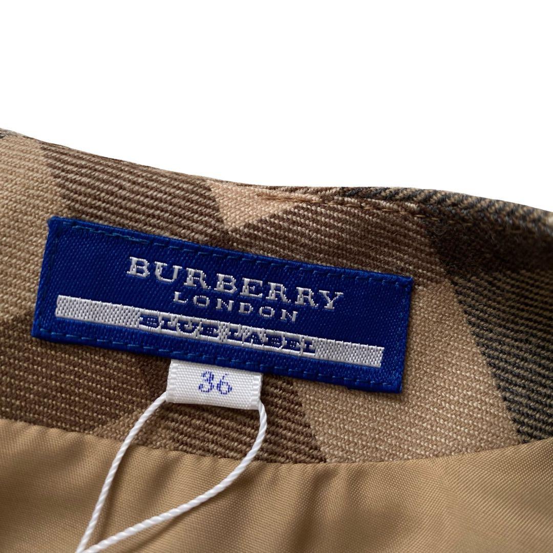 未使用品 バーバリーブルーレーベル ノバチェック ワンピース 36 ロゴプレート