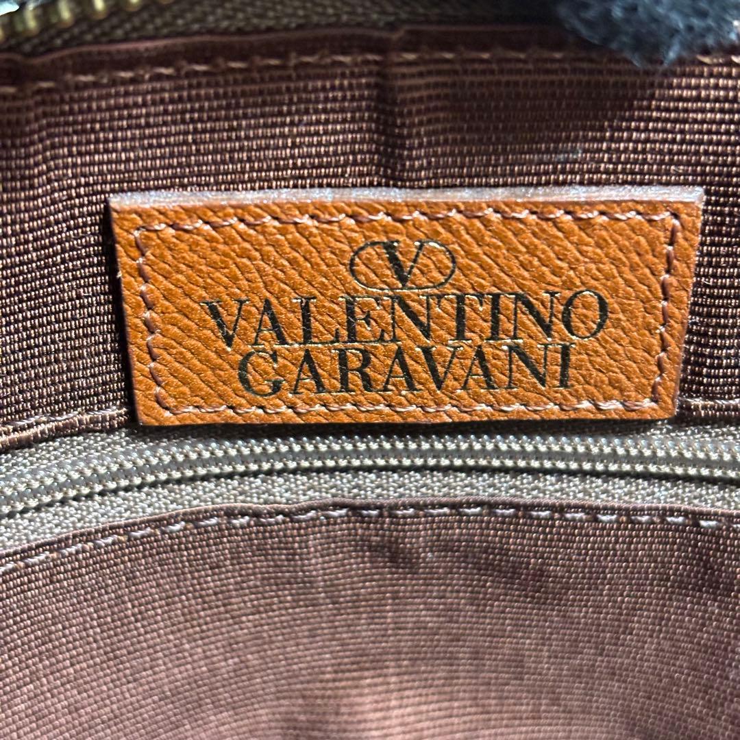 ヴァレンティノガラヴァーニ 2WAY フリンジ ドーム型 ショルダーバッグ 茶
