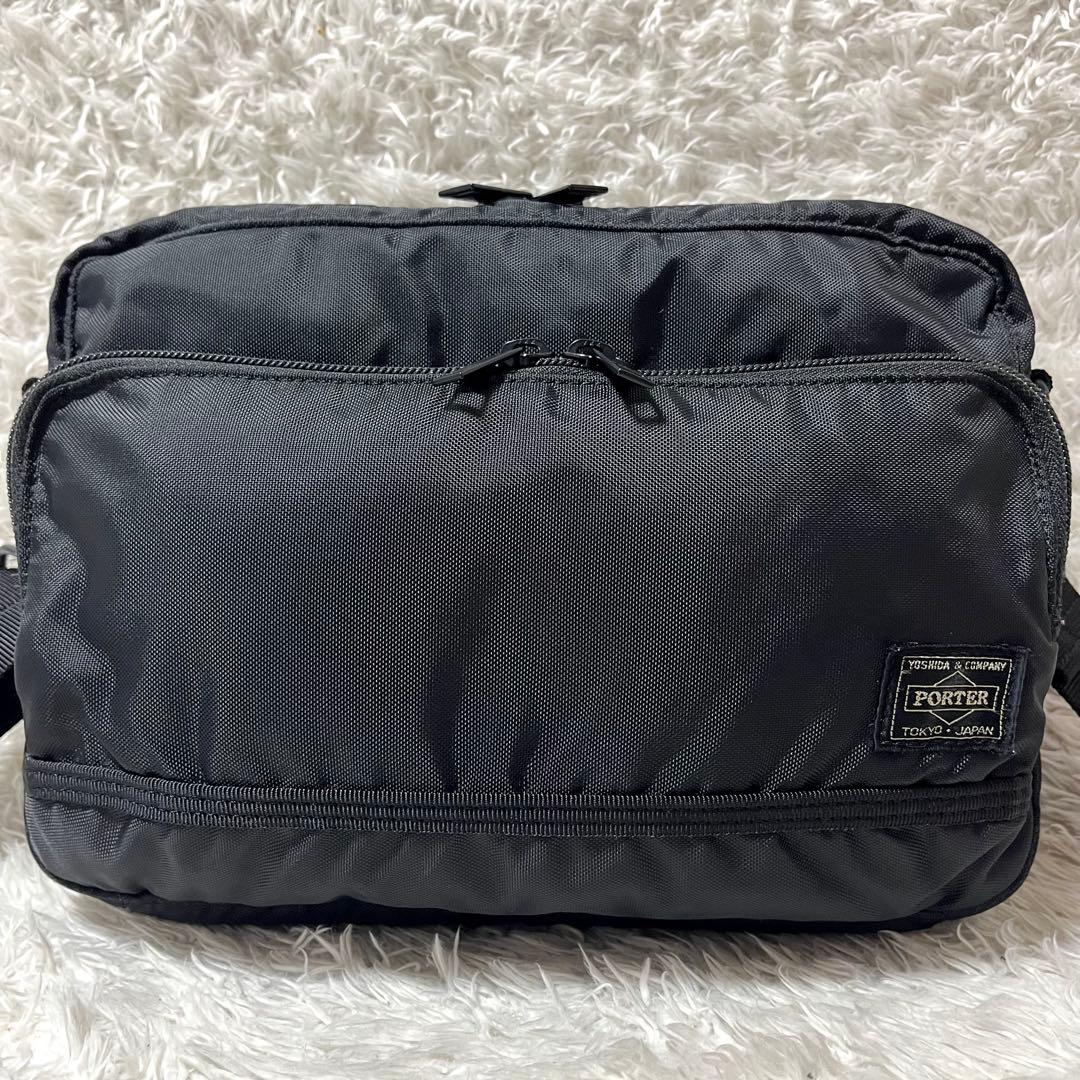 ✨未使用級✨PORTER フラッシュ 現行タグ ショルダーバッグ ブラック