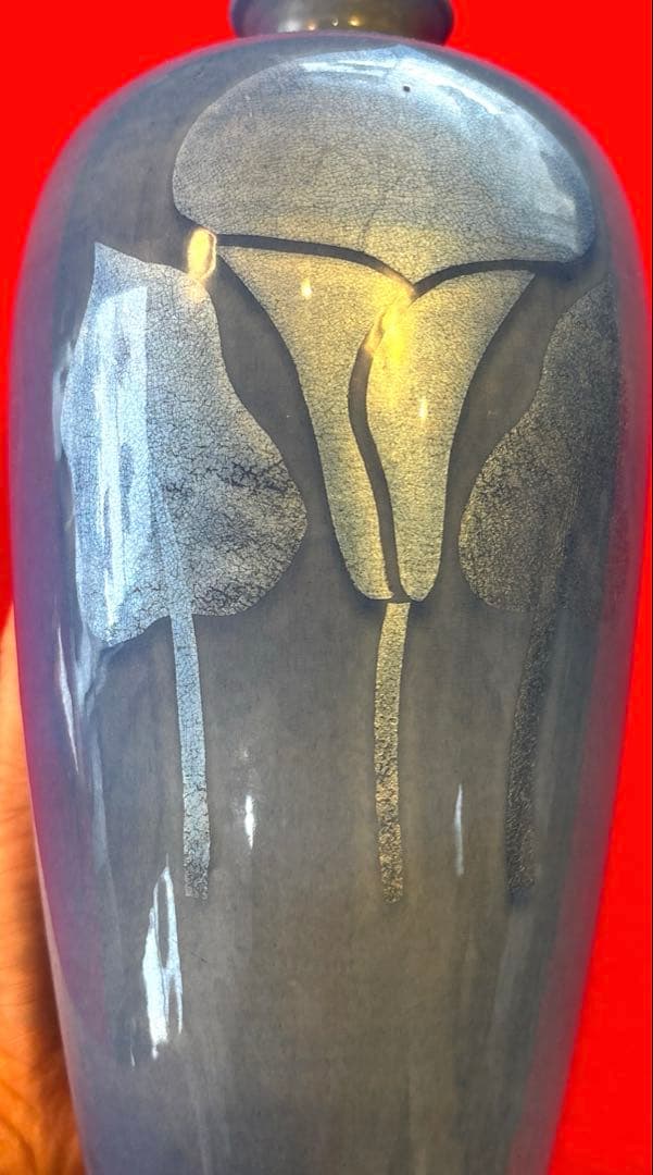 中田一於　人間国宝　青袖花瓶