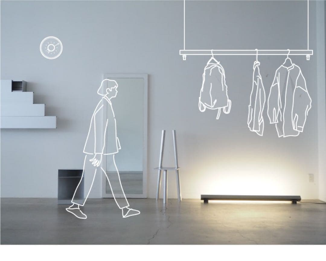 スリムフロアスタンド ブラック/シルバー