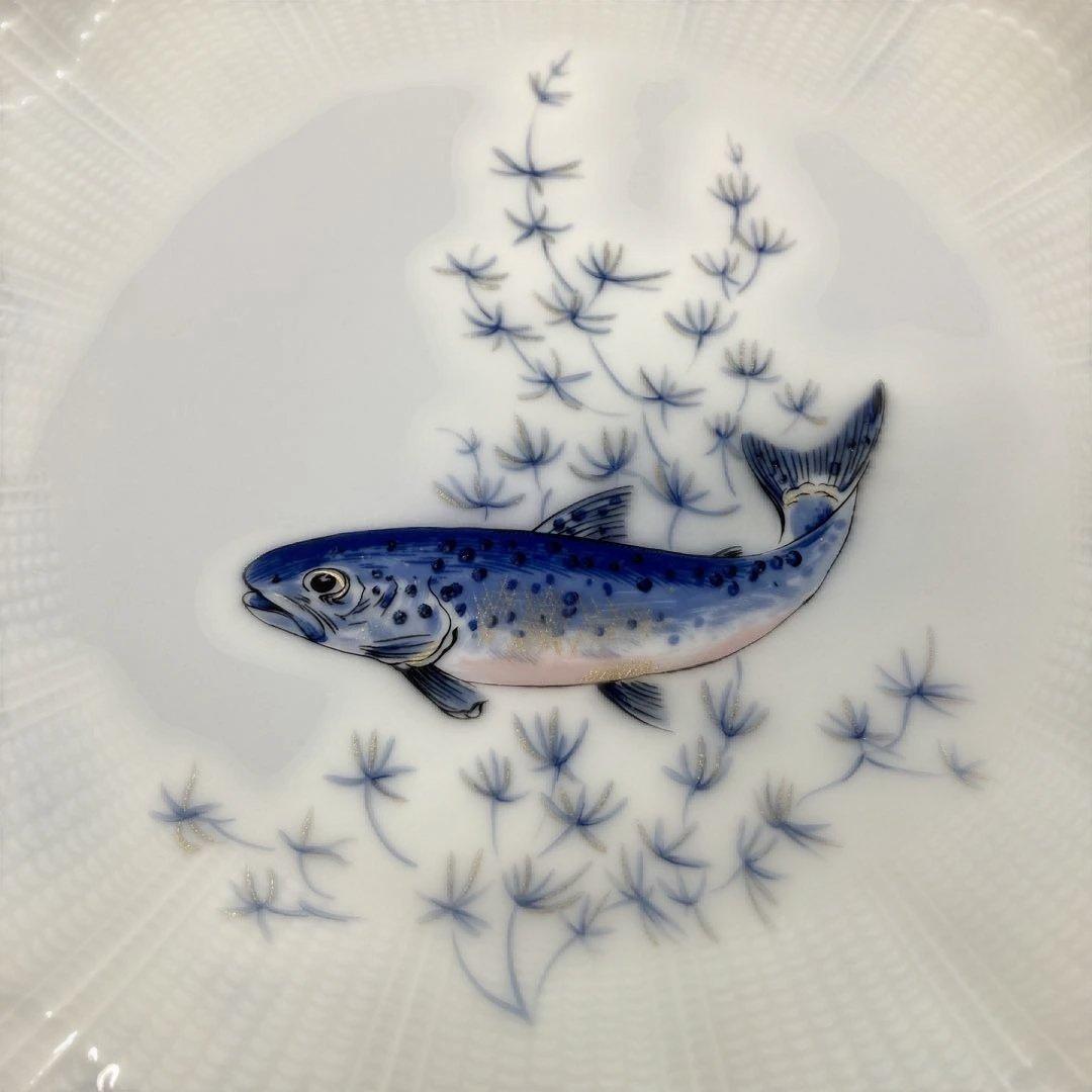 リモージュ　ディナープレート　魚　コライユラメール　ノブラ　ジロー
