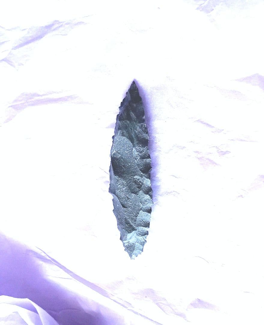 原始人 アイヌ 仕様 尖頭器 b 石器 模写　サヌカイト ポイント 槍