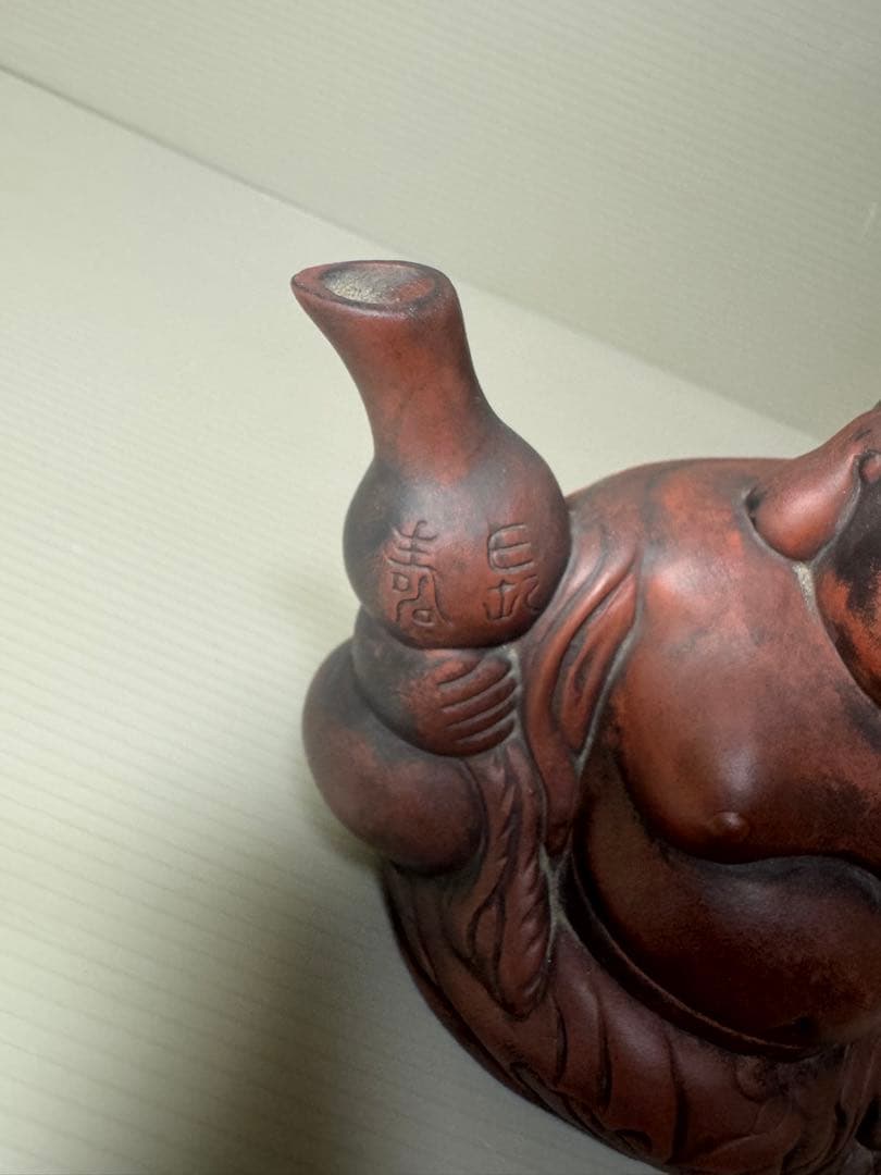 2095  七福神　布袋様　陶器　水差し　急須型　置物