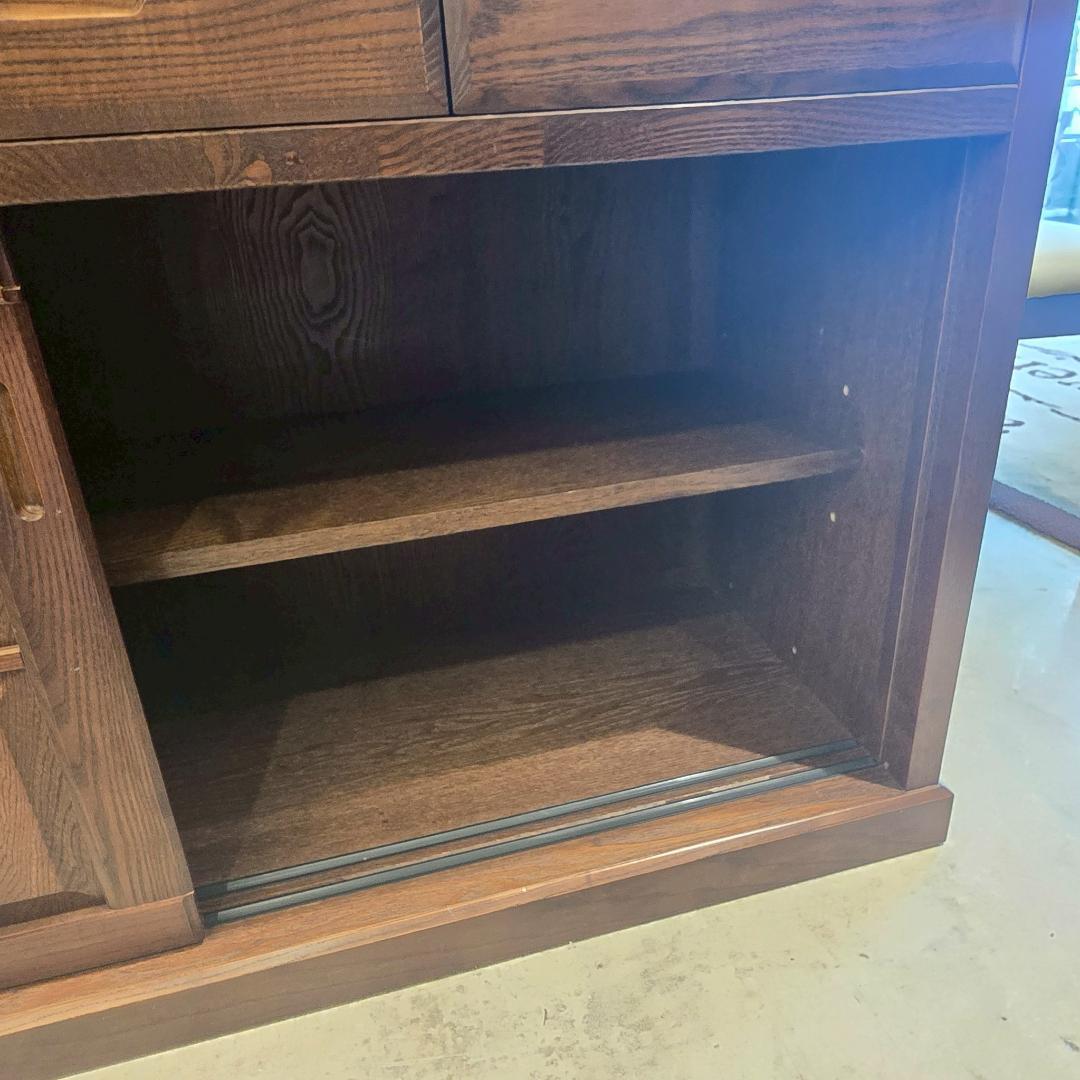 【高級】 無垢材 食器棚 引き戸 幅148㎝ カップボード 収納棚 和風 民芸