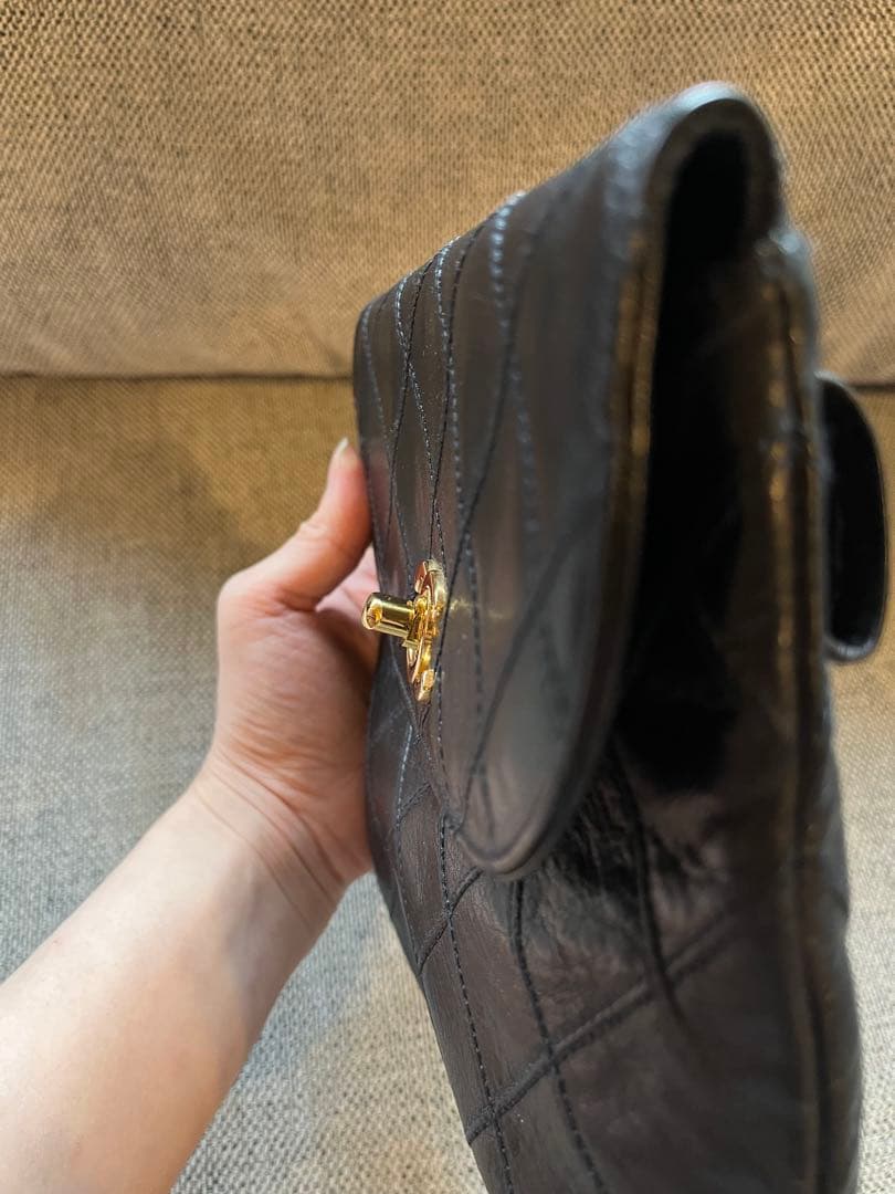 CHANEL ビコローレ　ウエストポーチ　ブラックレザー ショルダー