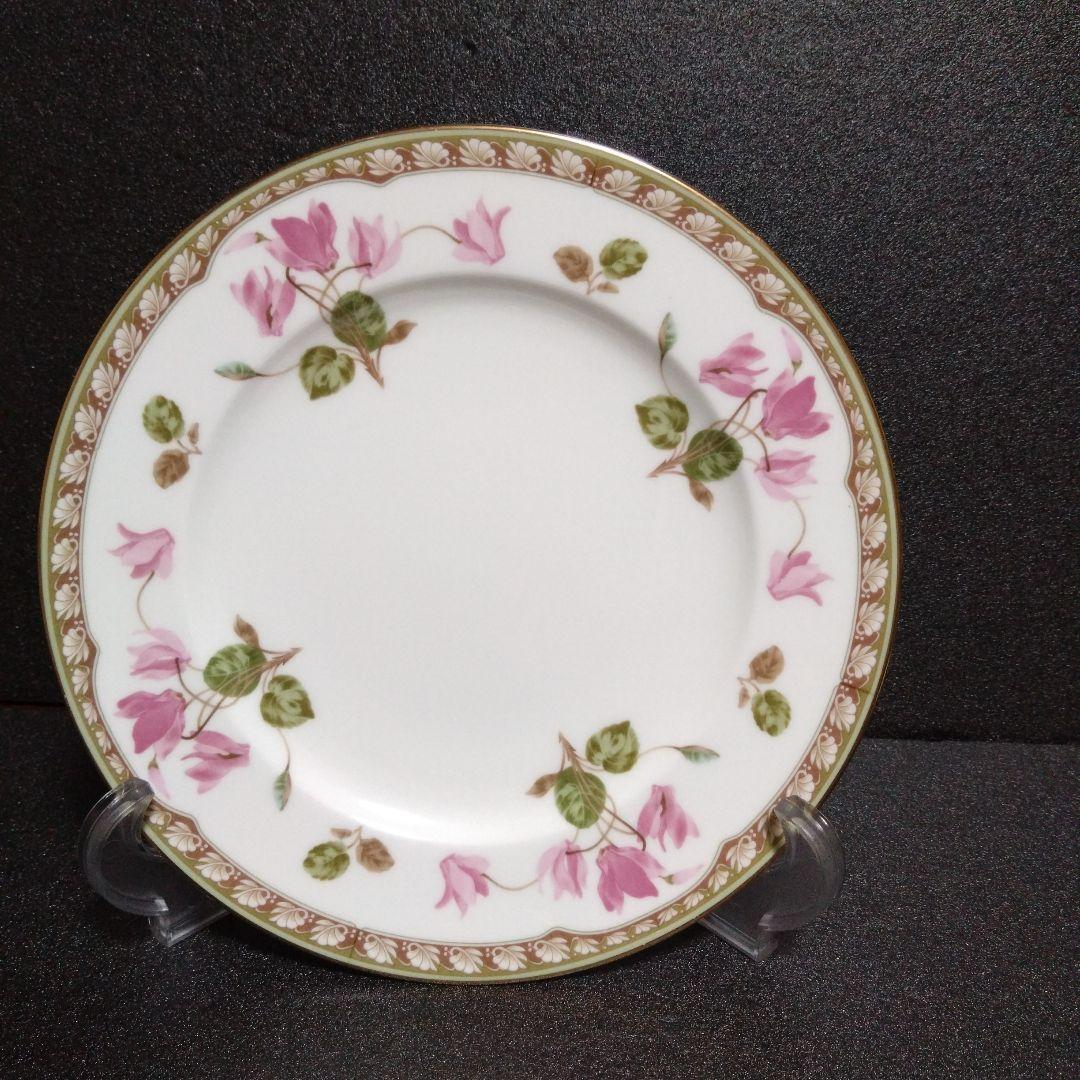 ノリタケ21cmプレート5枚 シクラメンタッチ レストラン