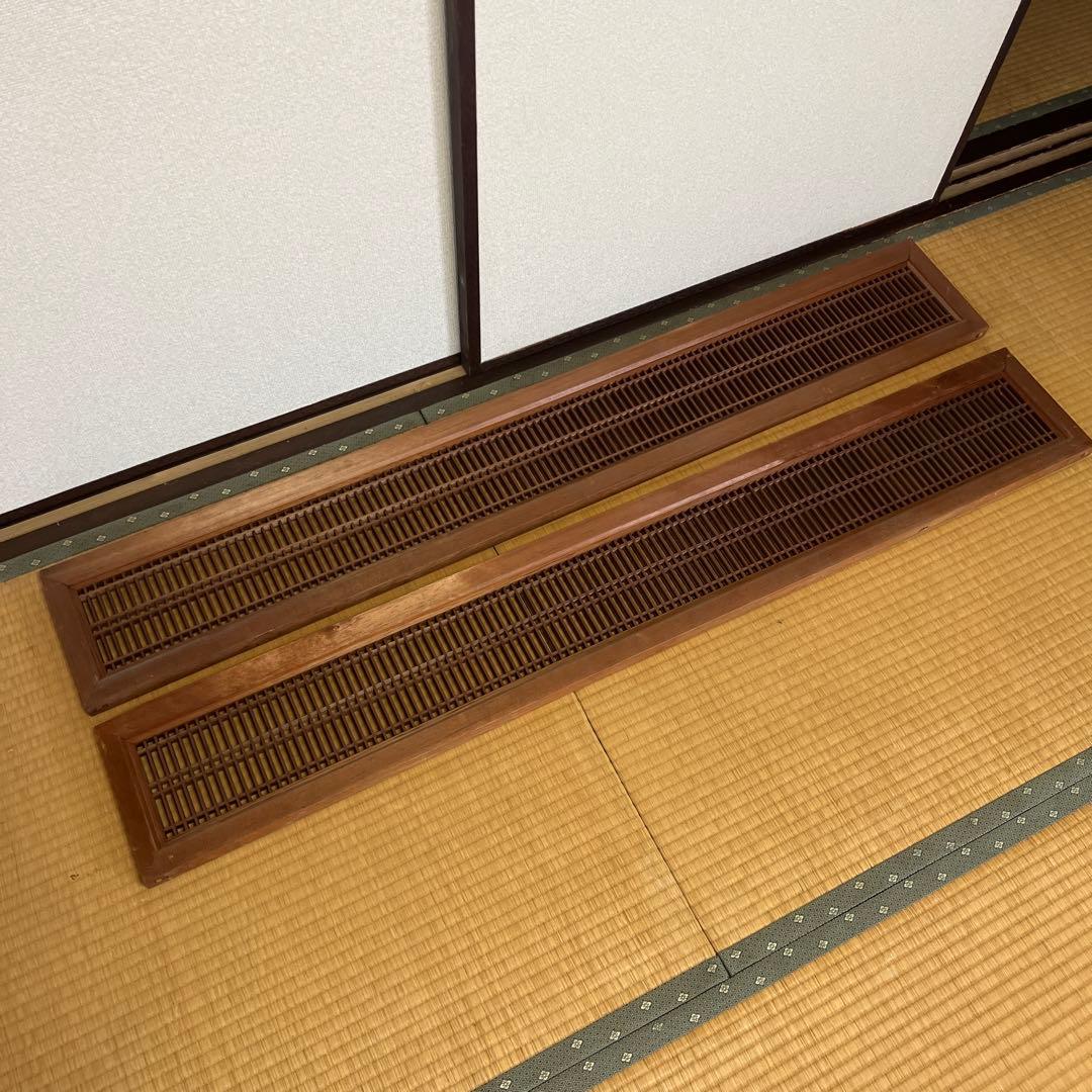 組子細工　木製欄間　建具 らんま 明り取り古民家 オブジェ レトロ 2枚 ③