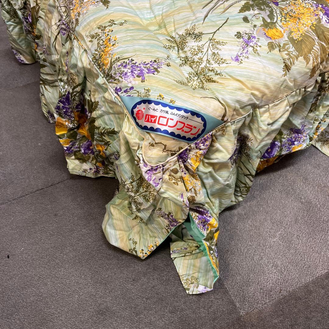 レトロ大阪西川花柄ハイロン掛け布団