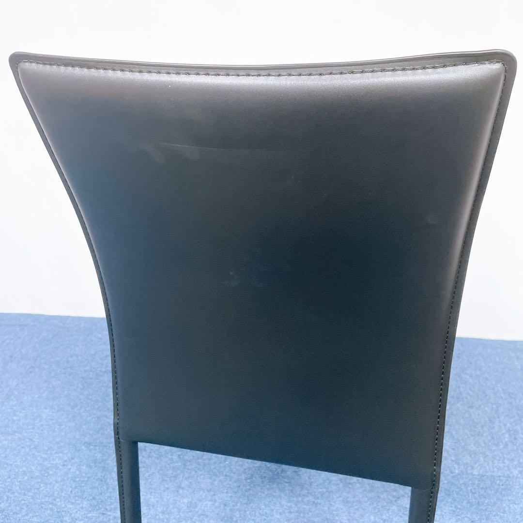 【未使用送料込】あずま工芸 レザーダイニングチェア 黒 2脚セット②