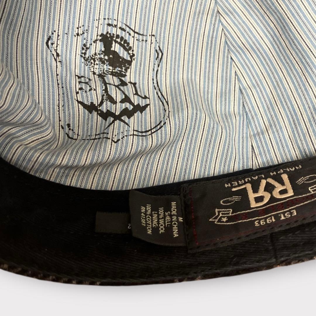 ダブルアールエル ラルフローレン キャスケット チェック ウール M