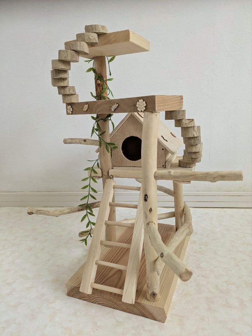 バードアスレチック66流木 バードジム　バードトイ　螺旋階段を登って