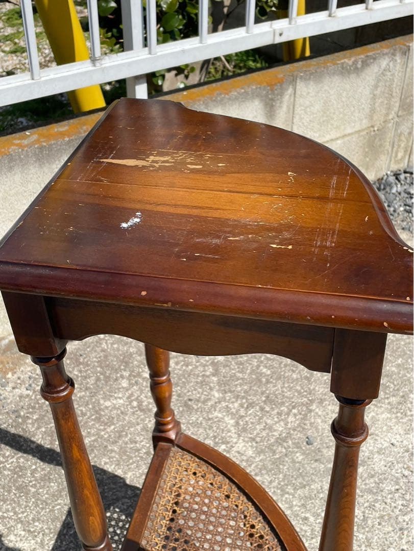 コーナー棚　電話台　華台　ヴィンテージ