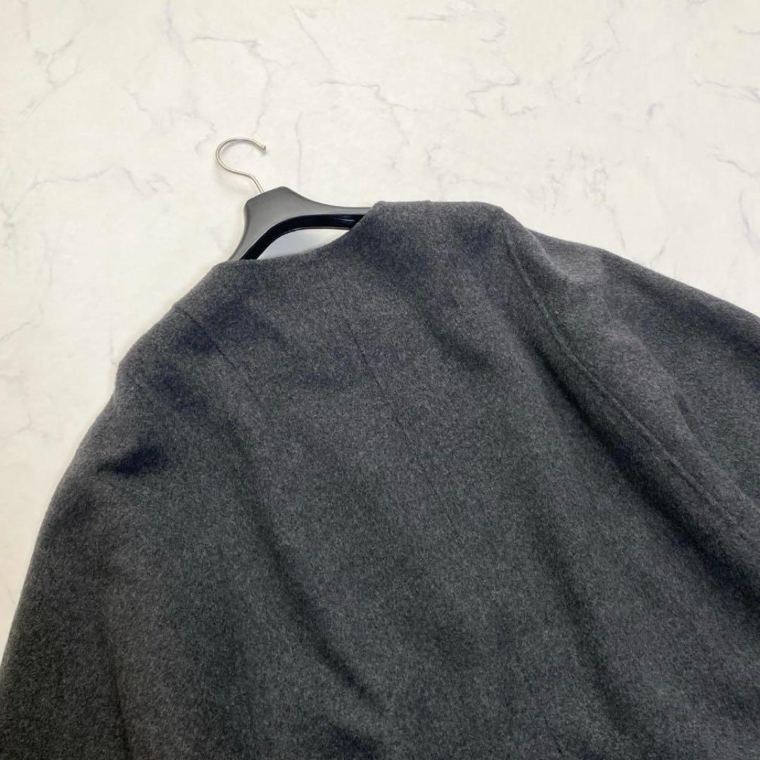 アドーア カシミヤ混 2TONEリバーポンチョ ケープ コート 38