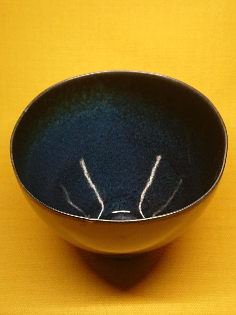 【美品】茶碗　天目茶碗　陶器　花器　置物　インテリア　工芸品　美術品　A3037