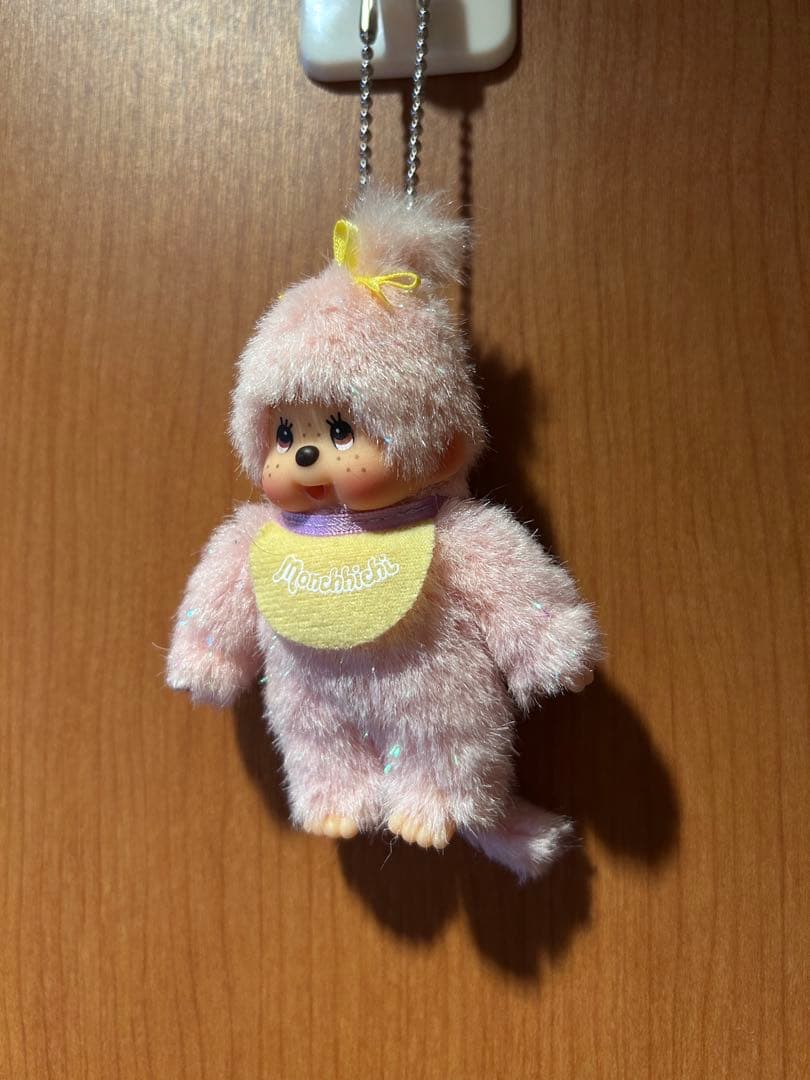 新品 モンチッチ ピンク ラメ キーホルダー　非売品