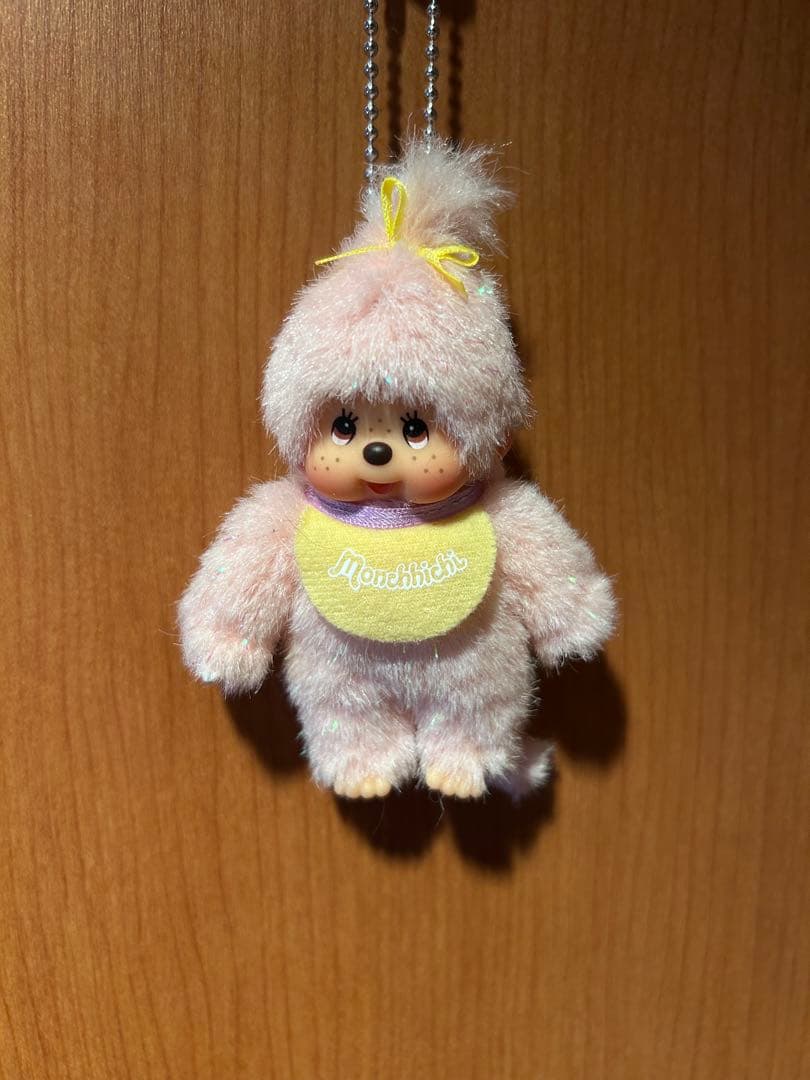 新品 モンチッチ ピンク ラメ キーホルダー　非売品