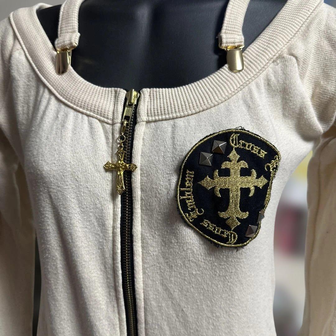 後ろが派手‼️d.i.a アイボリー ジッパー付きミニワンピース