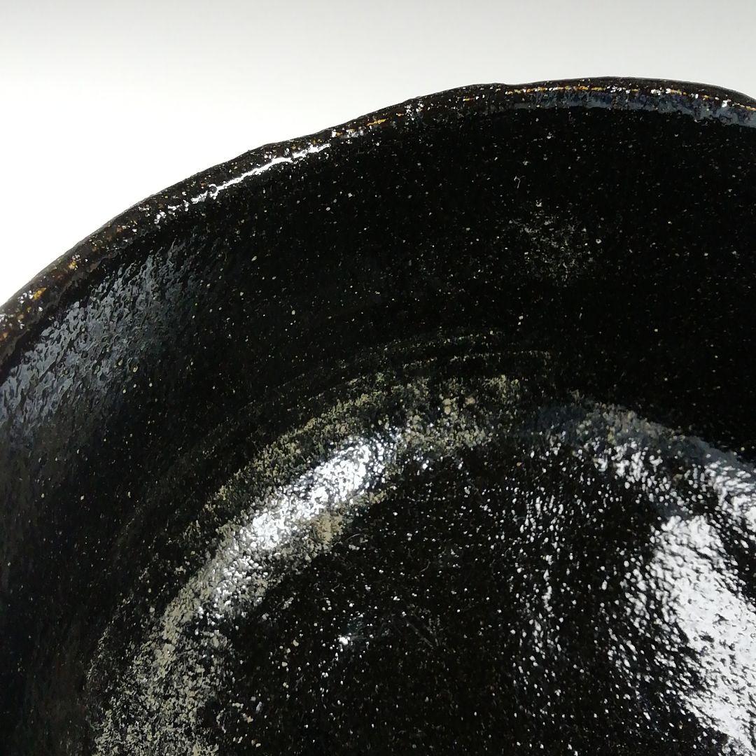 Ｔ６２６　茶碗　『黒楽茶碗』『川崎和楽 造』　共箱　抹茶碗　茶道具
