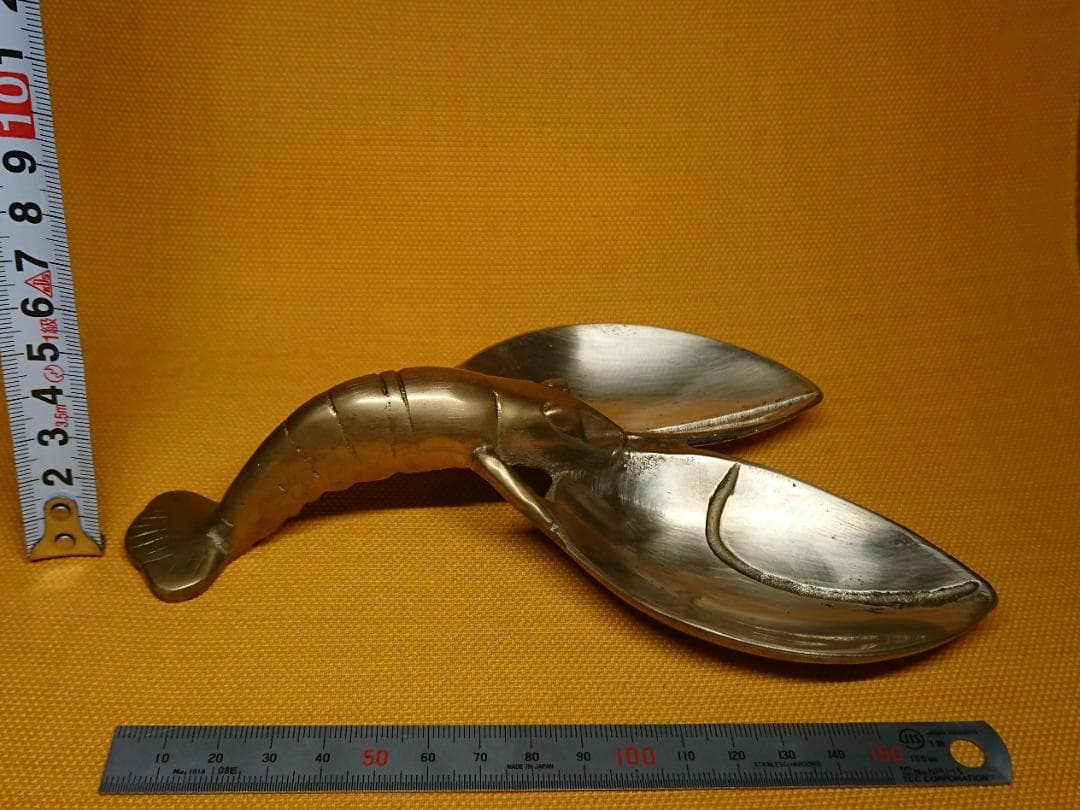 ビンテージ　ザリガニ　銅製　トレー　置物　インテリア　工芸品　美術品　A1290