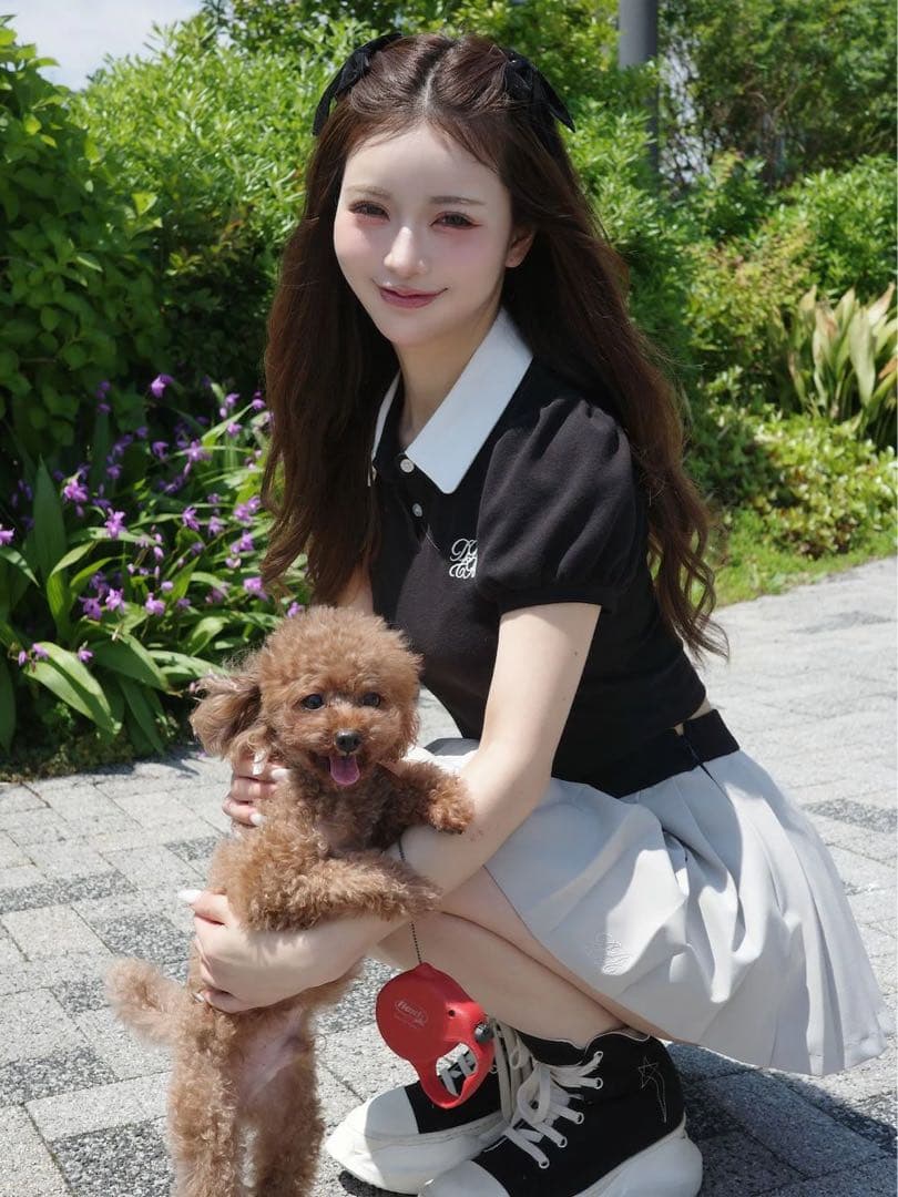 新品タグ付 ダーリッチ DRCHバイカラーポロシャツ ブラック F