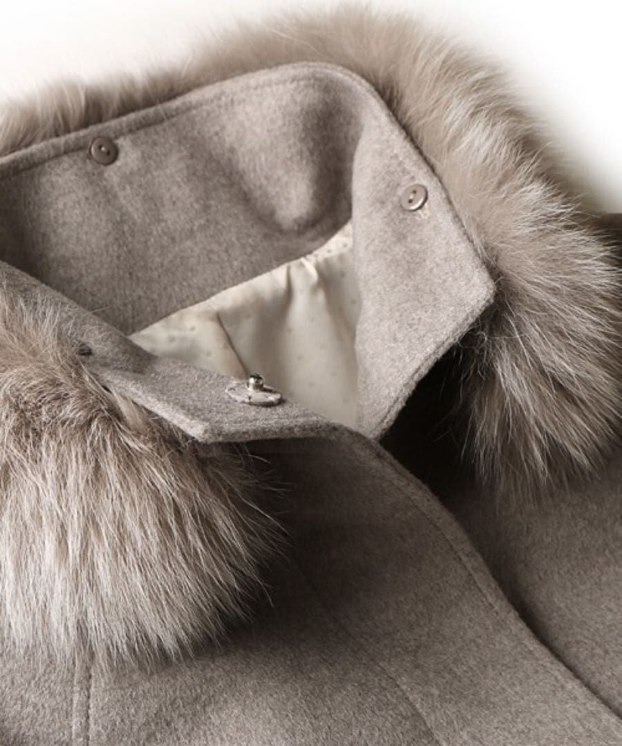 未使用タグ付きグレー ケープコート マント フォックスファー和装にも