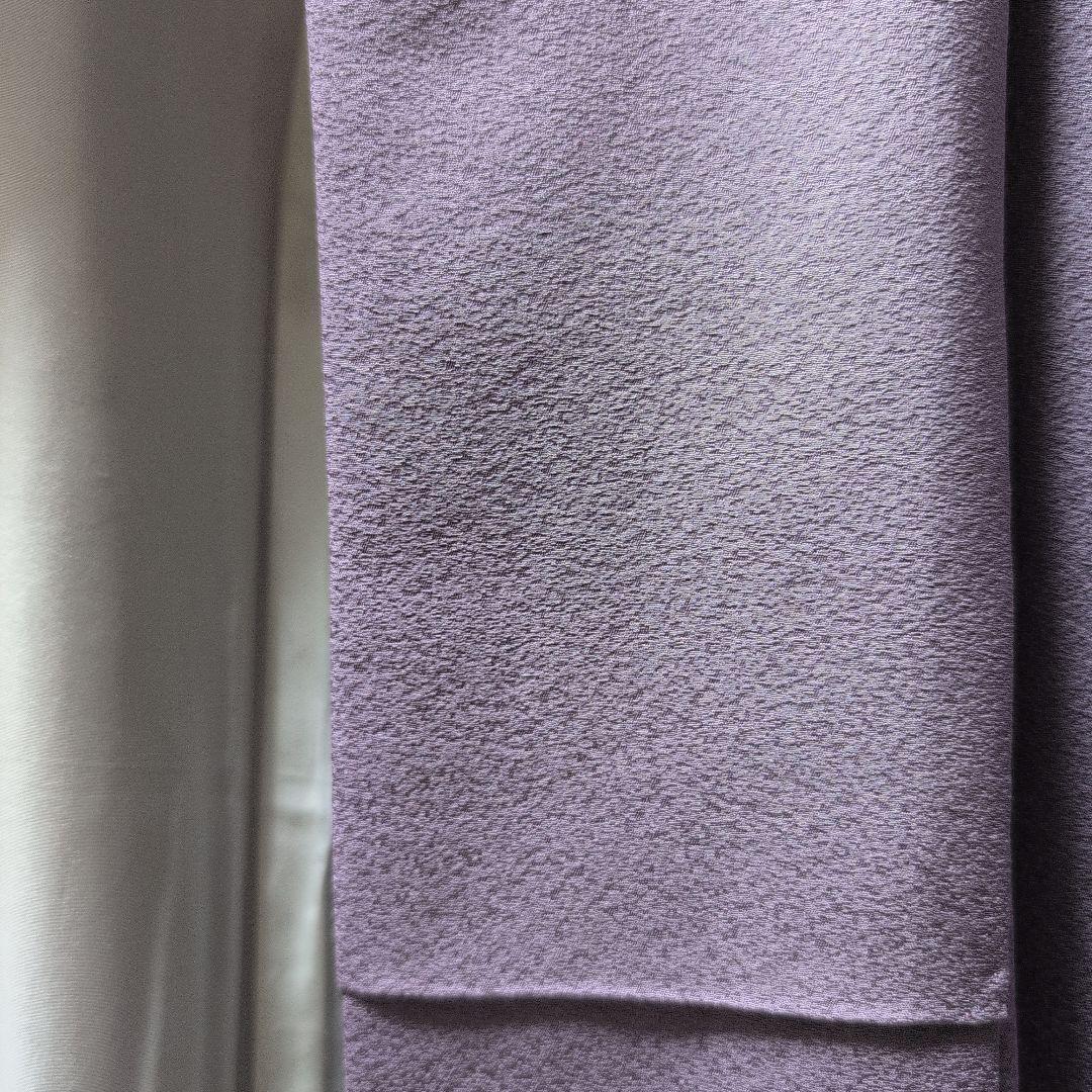 正絹付下げ 紫 作家、落款、一つ紋