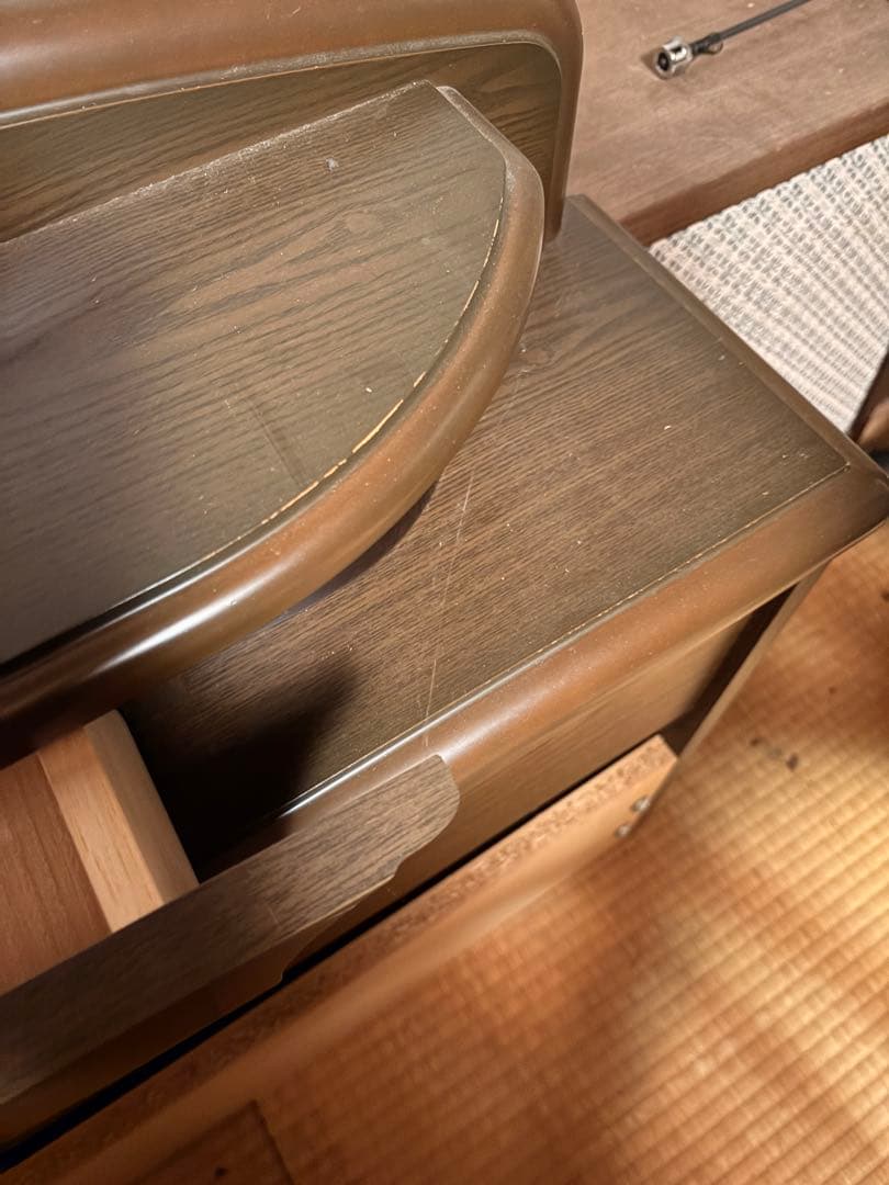 木製ブラウン引き出し付きベッドフレーム