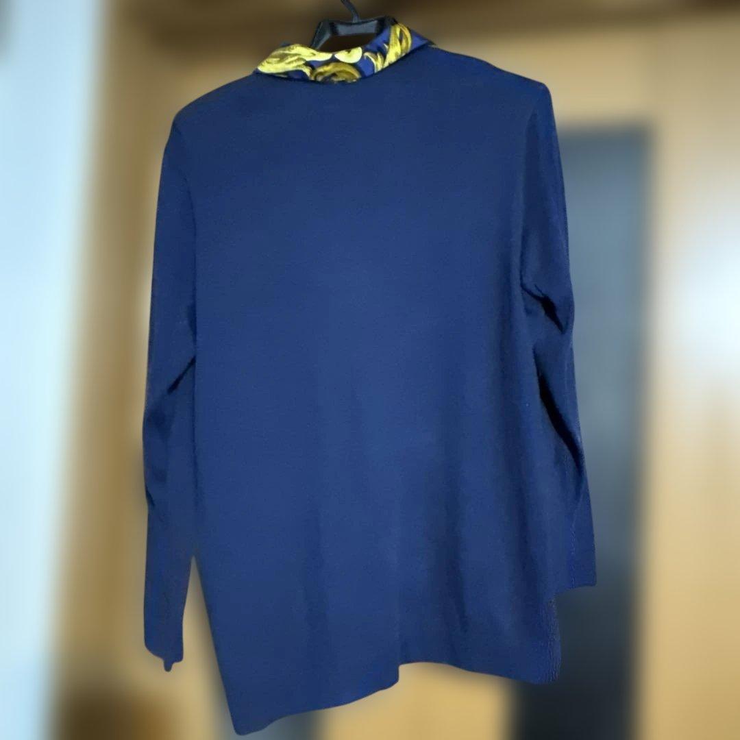 HERMES エルメス　長袖シャツ S ネイビー ニット