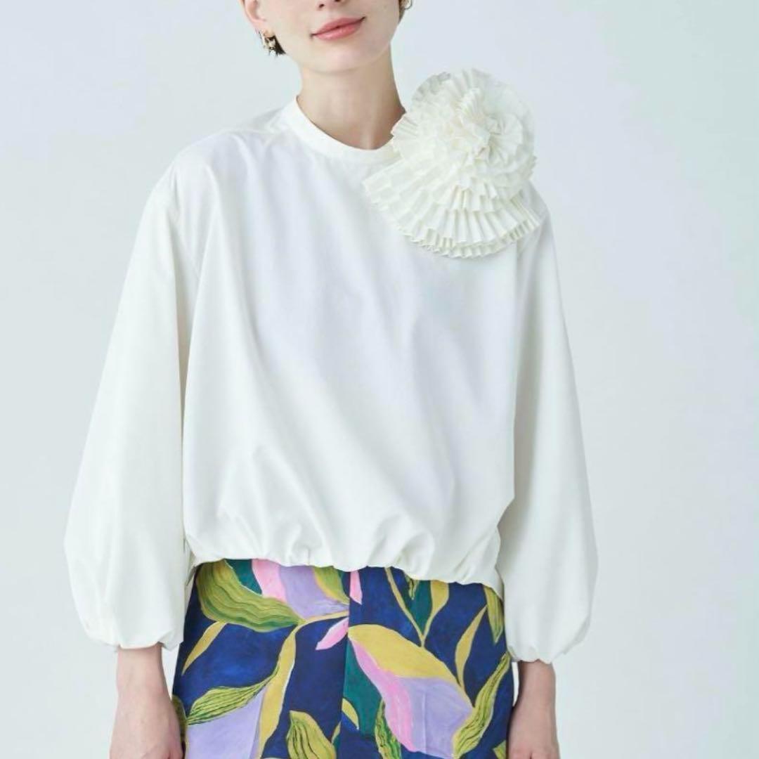 美品ᰔᩚBallsey ポリエステルタイプライター ボリュームブラウス