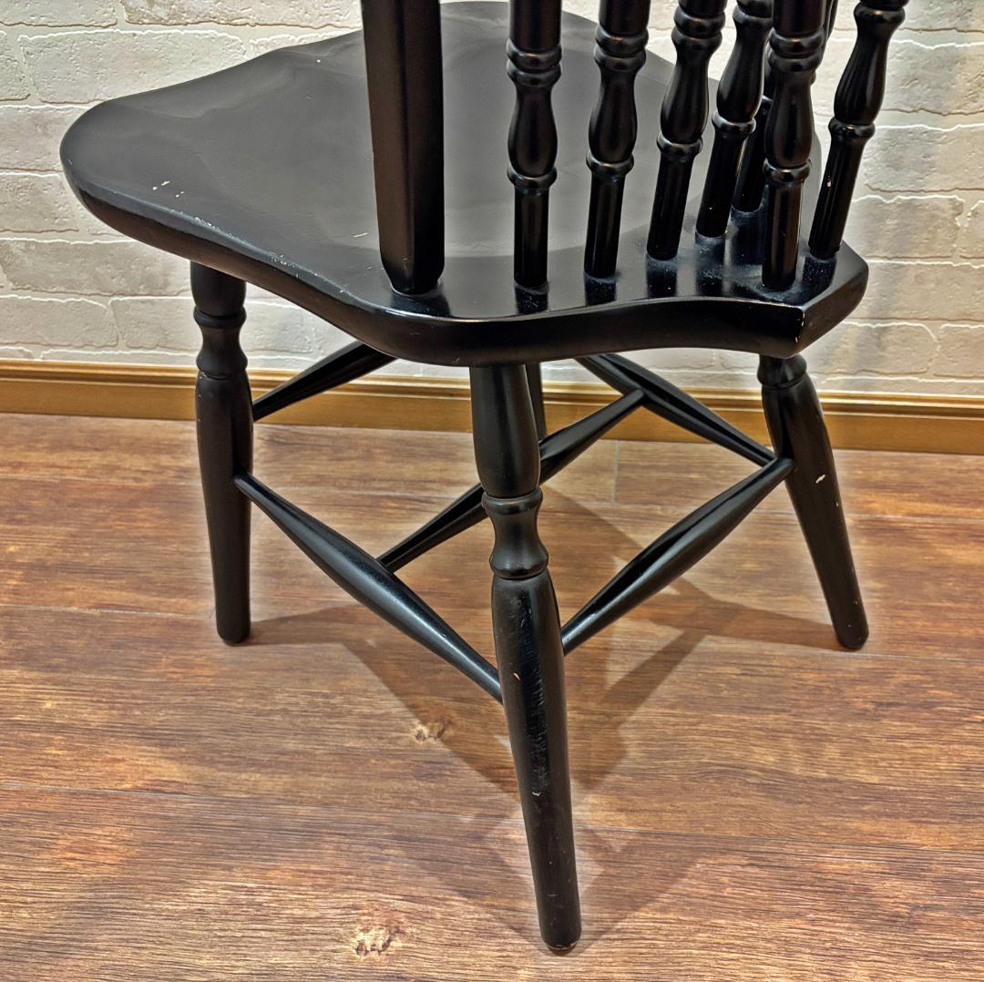 秋田木工 アンティーク レトロ ブラック スピンドルバック ウィンザーチェア②