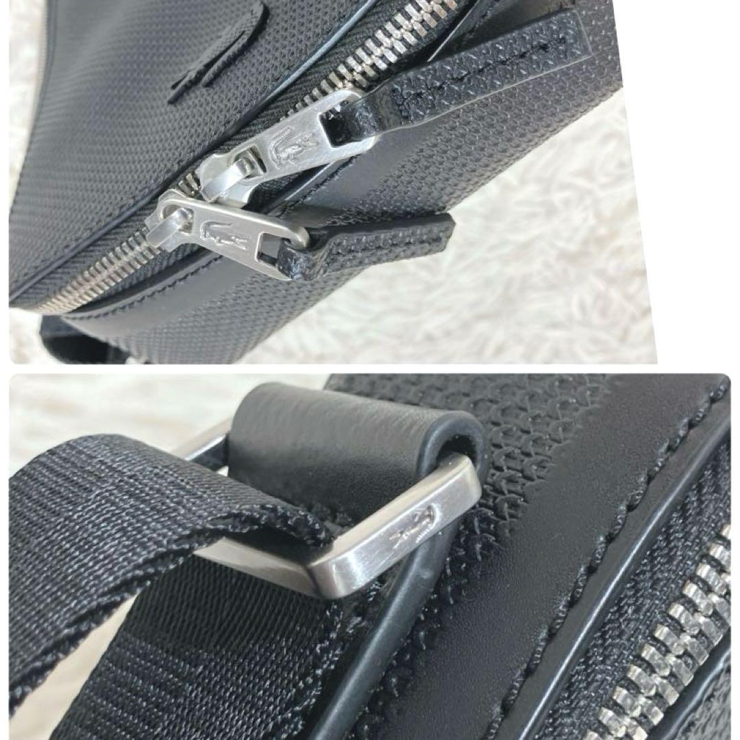 ✨極美品 ラコステ バーティカルカメラバッグ ショルダー ブラック ワニ 現行