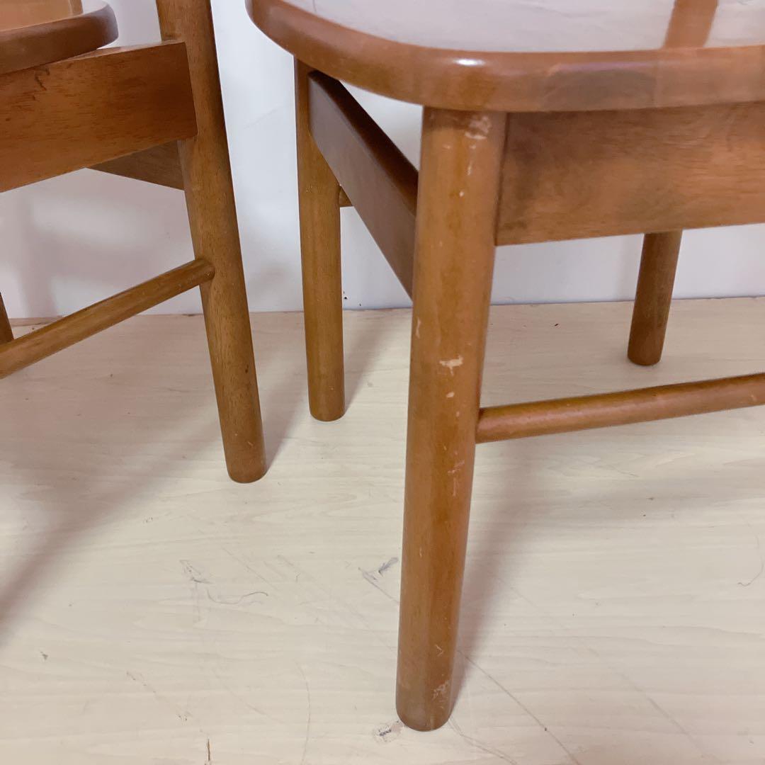 木製　ダイニングチェア　2脚セット　木製椅子　北欧　アームレスチェア