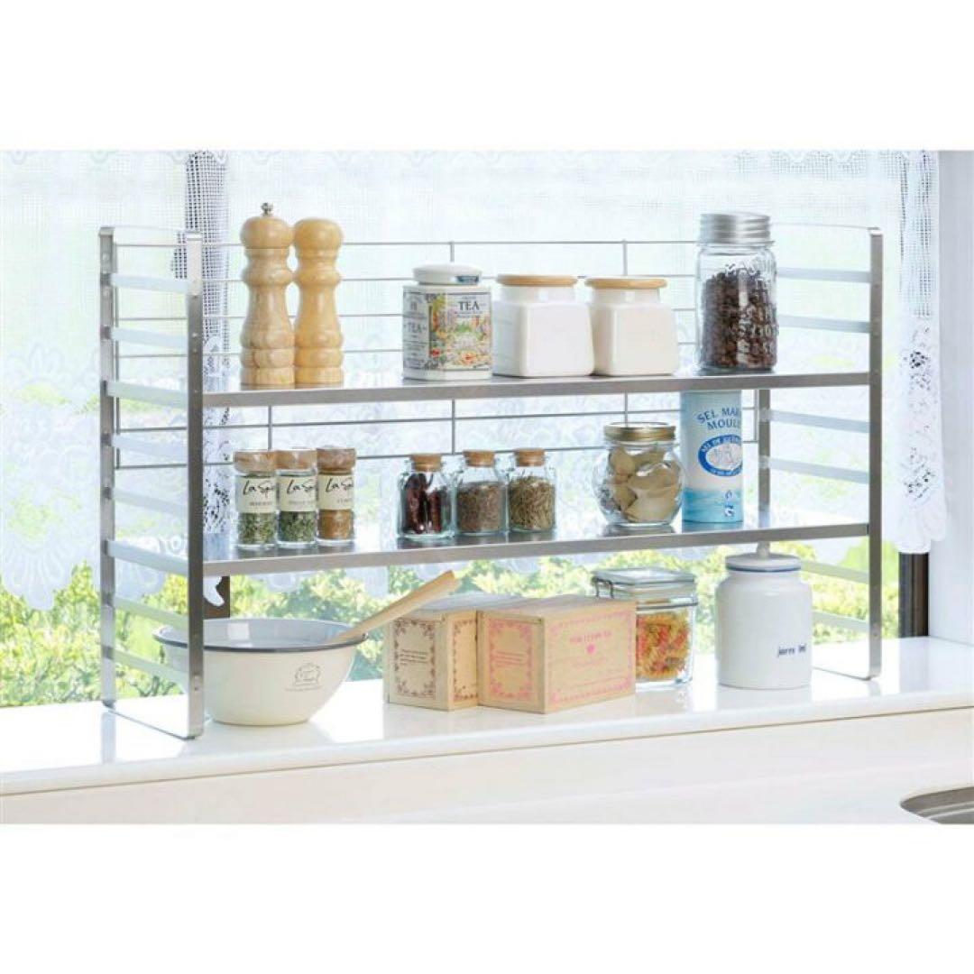 37804 オールステンレス頑丈出窓ラック 幅75