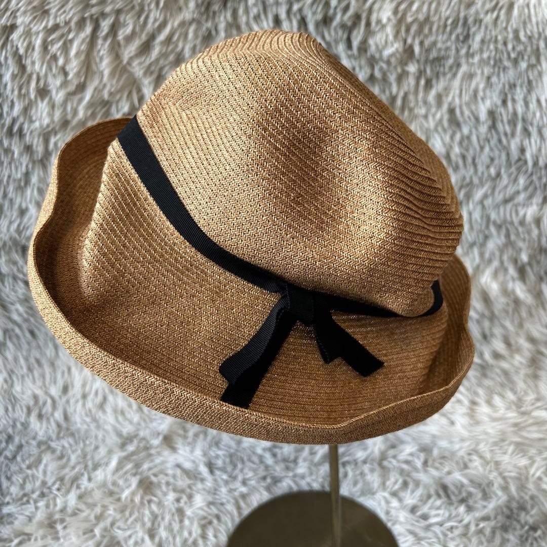 【美品】mature ha. ペーパーハット グログランリボン マチュアーハ