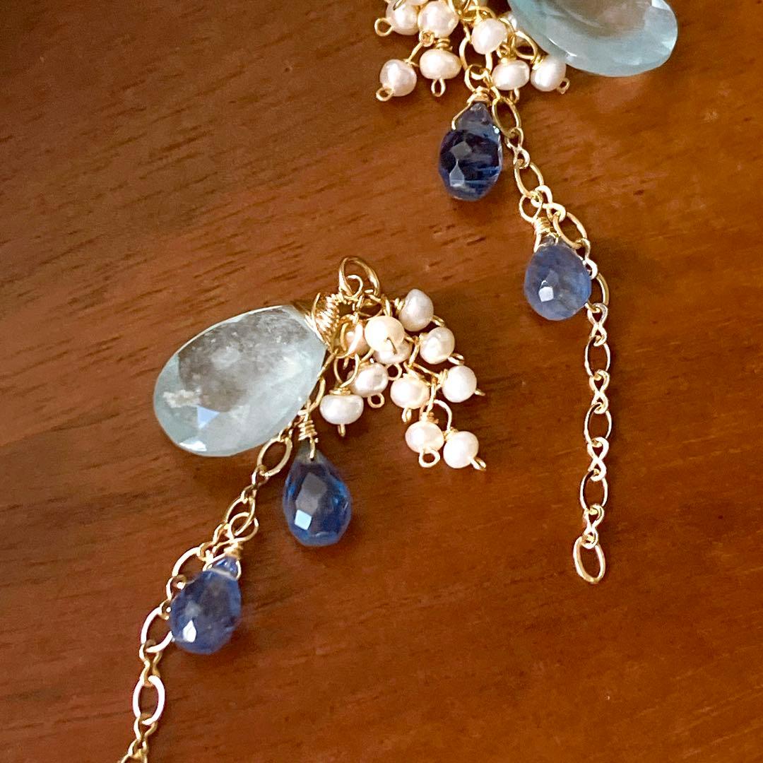 Kaya◆希少石✧大粒✧シンデレラアクアマリンチャーム✧あこや真珠