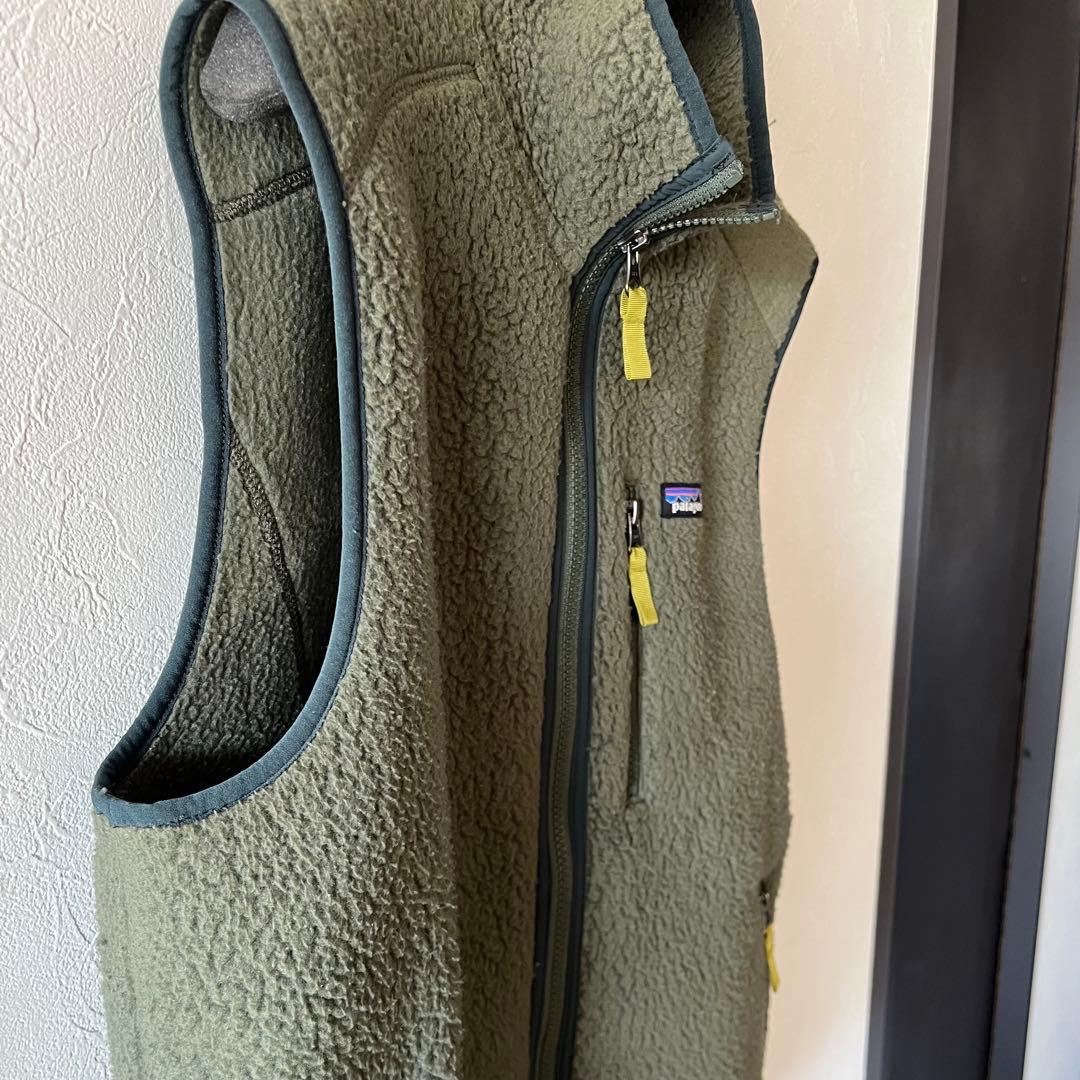 Patagonia フリースベスト レトロパイルベストM グリーン
