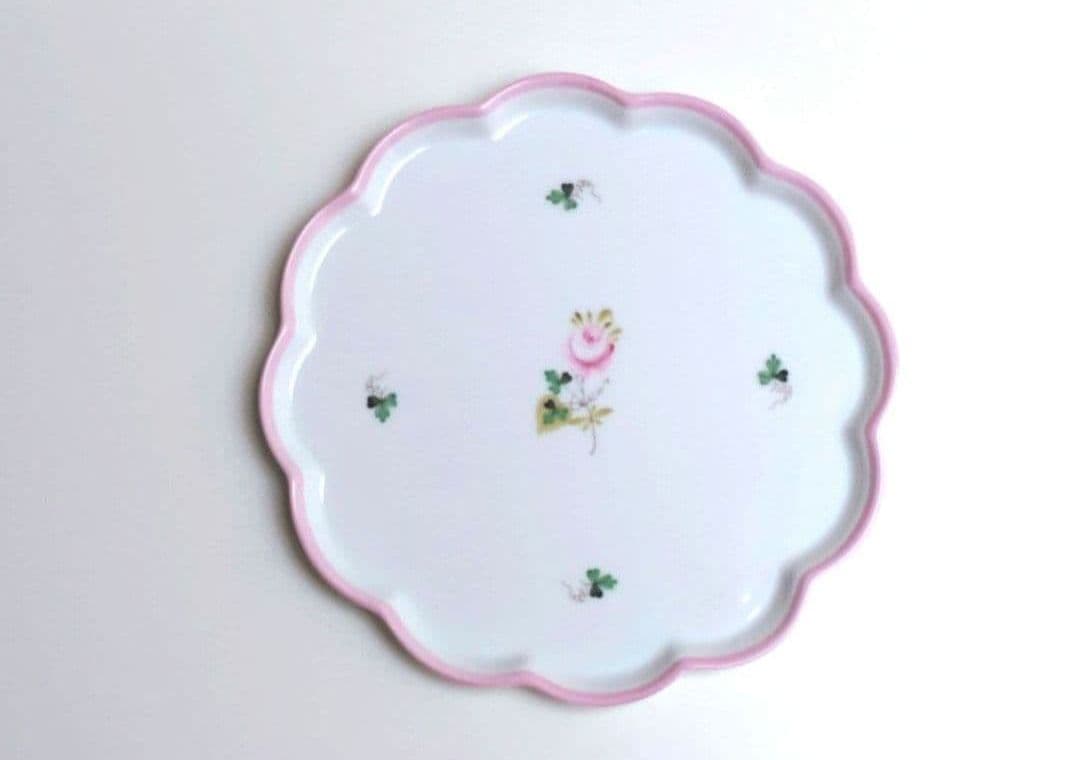 ✩希少品✩　ヘレンド　ウィーンの薔薇　ピンク　花形プレート