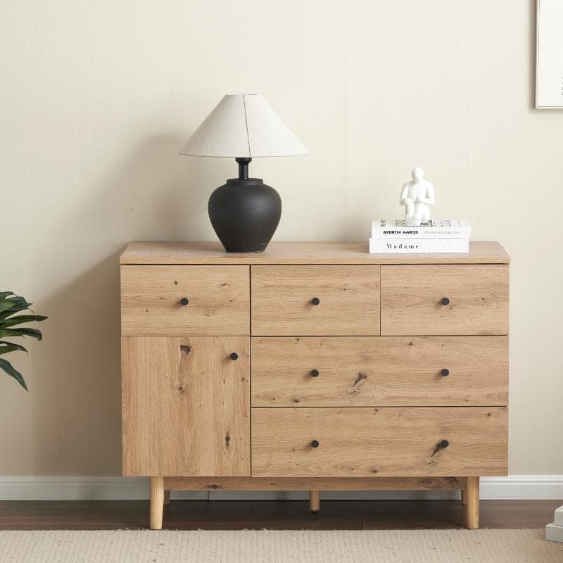超人気✨キャビネット サイドボード 引き出し5杯 チェスト　NATURAL