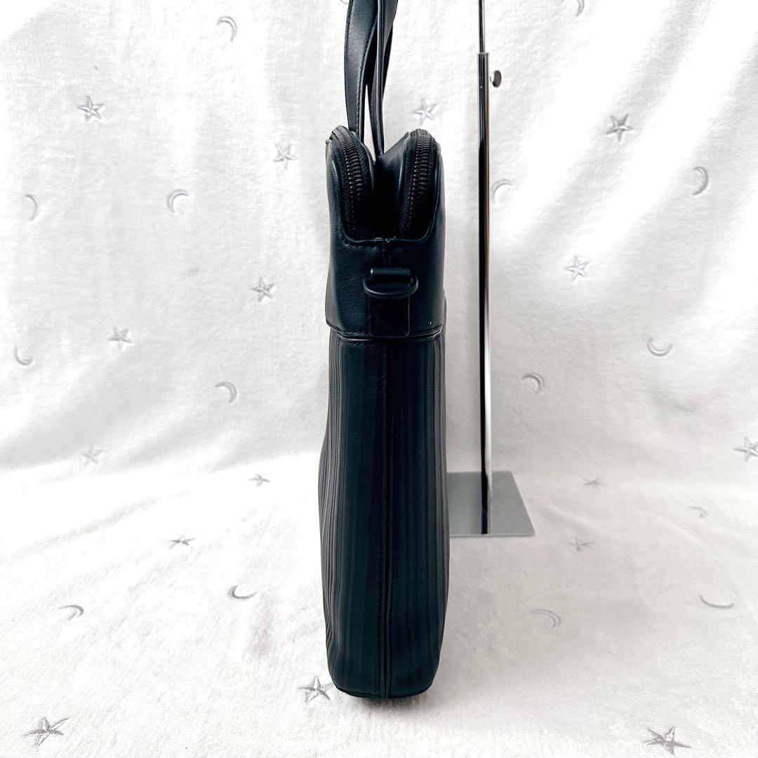 ポールスミス　ビジネスバッグ　シャドーストライプ　2way レザー　ブラック