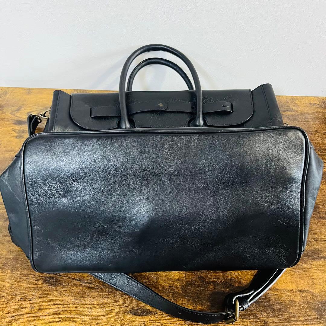 【本革】オーダー品　フルレザーショルダーバック　ブラック　一点もの